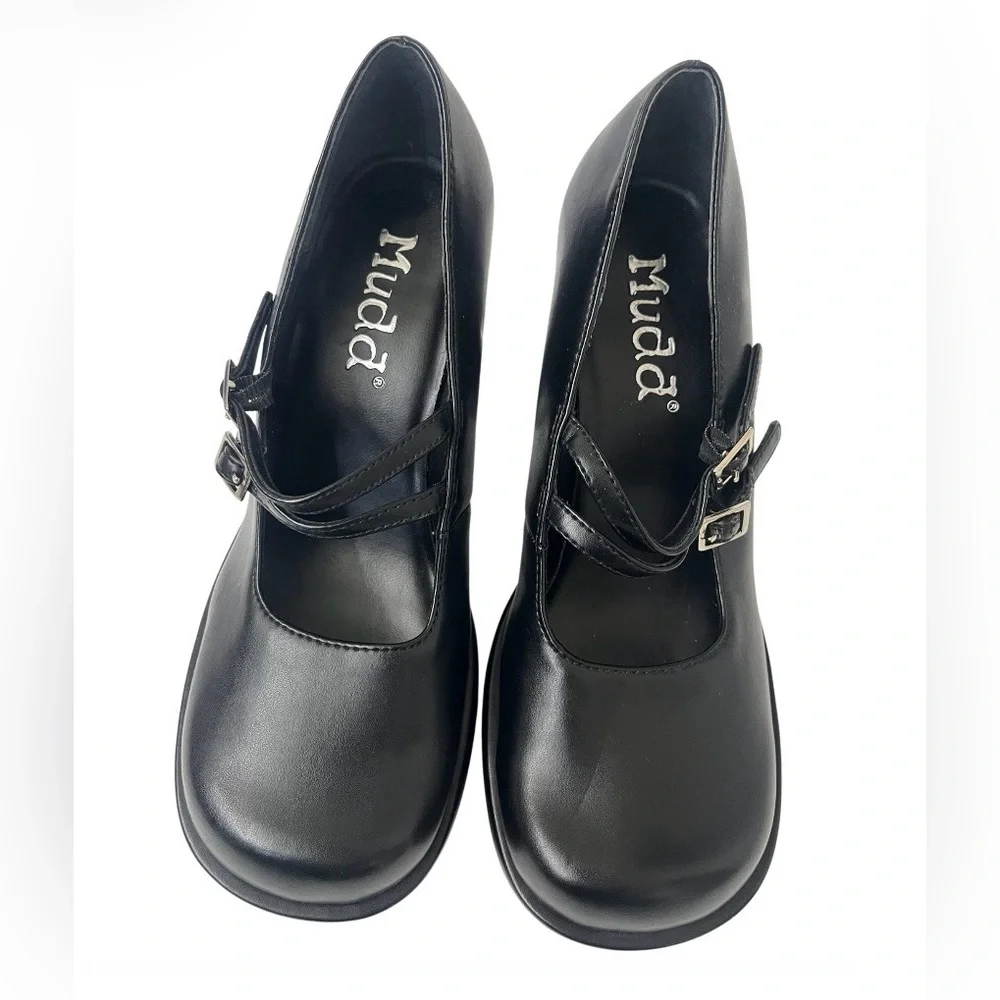 Y2K Mudd Women's Black Mary Jane Platform Heels - Size 7.5 - Picture 6 of 10